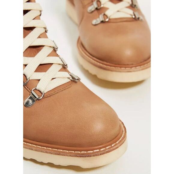Nisolo Go-To City Hiker Boots •Wimen 8.5• Tan Almond Lace Up Anthropologie $350 main image 9